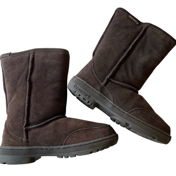 Bearpaw Meadow Chocolate Brown Suede Boots NEW IN BOX Size 6 - Picture 1 of 16